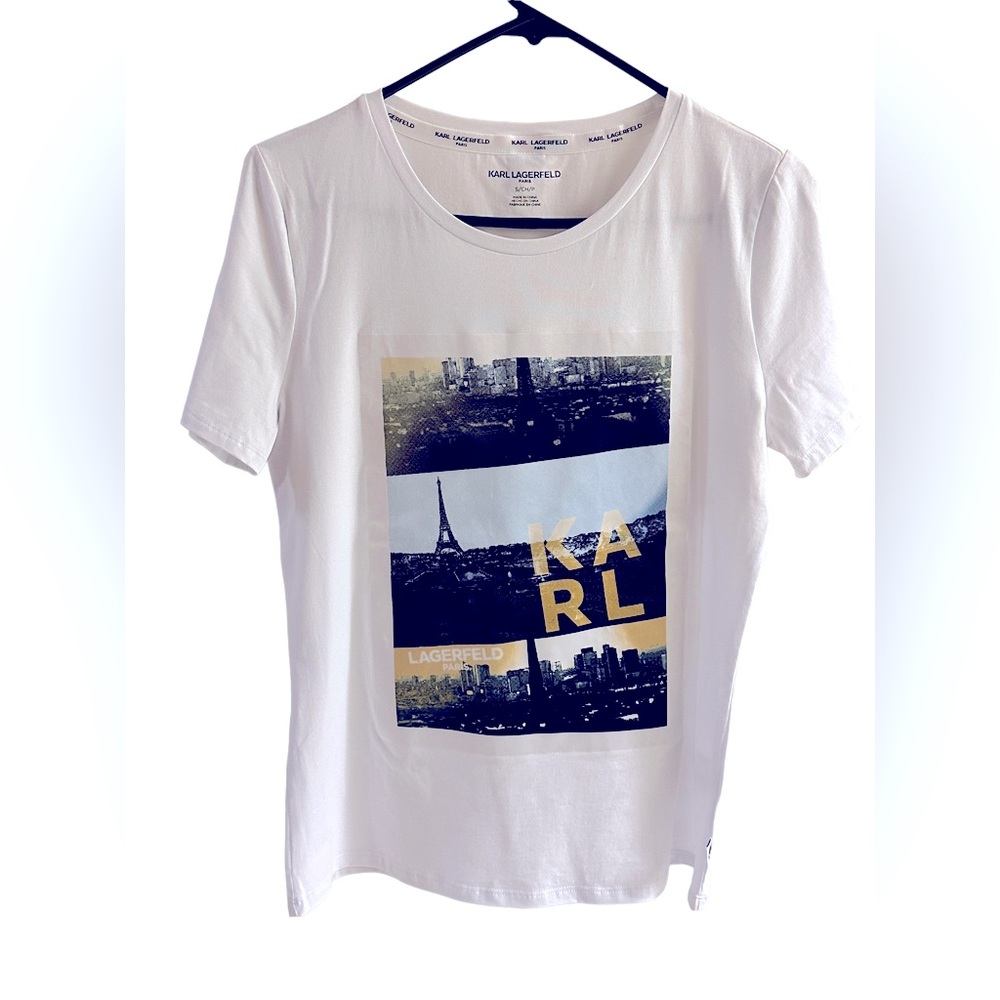 NWOT: Karl Lagerfeld Paris white Shirt (Size: Small)